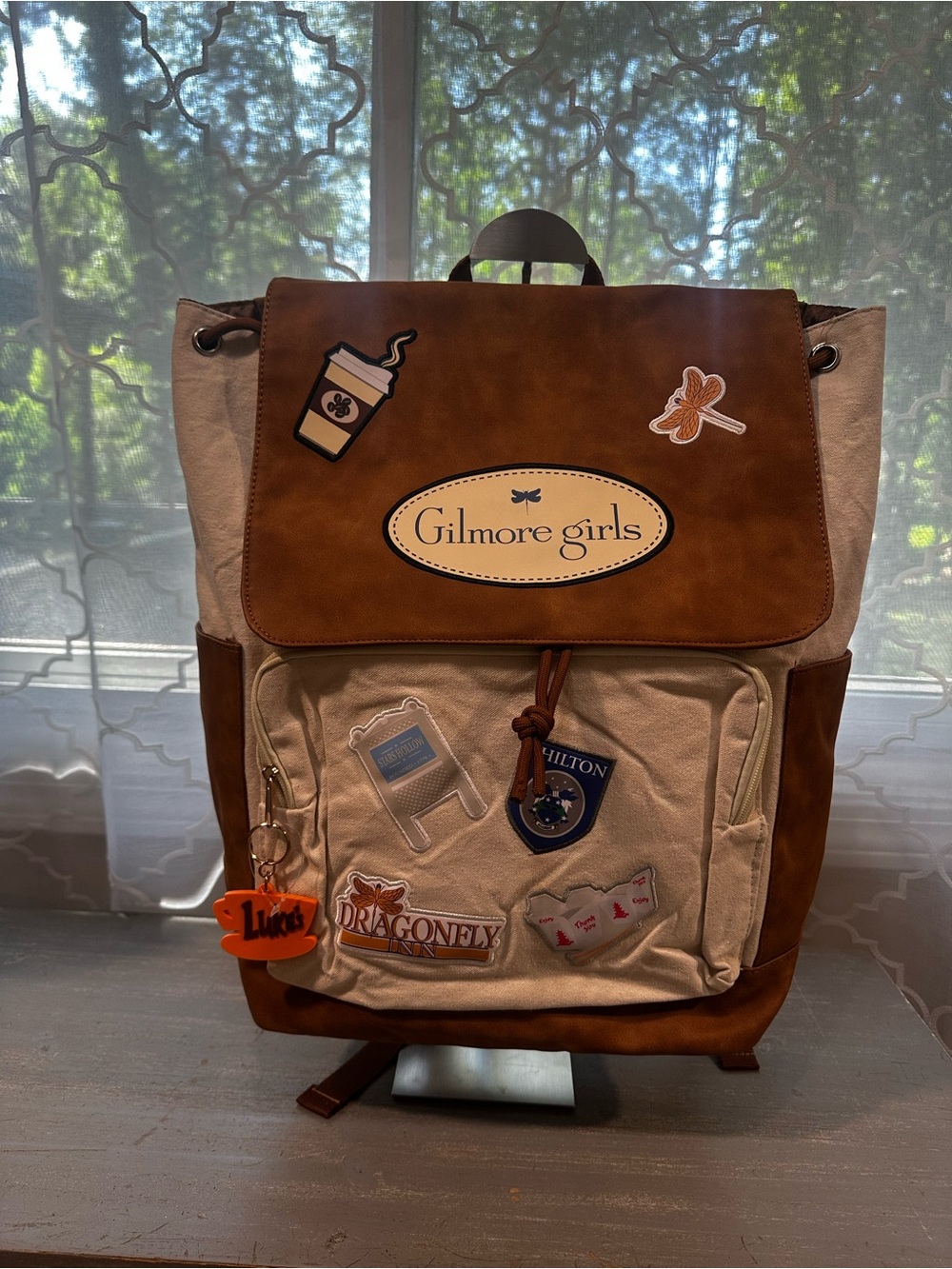 NWT Gilmore Girls Stars Hollow Canvas Backpack